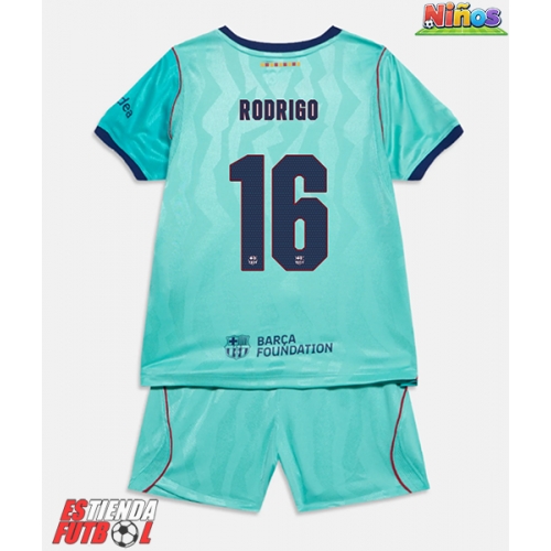 Barcelona Rodri Hernandez #16 Tercera Equipación Niños 2026-27 Manga Corta (+ Pantalones cortos)